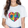 thumbnail image 1 of Autism Awareness Puzzle Pieces Heart T-Shirt, 1 of 4