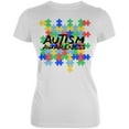 thumbnail image 1 of Autism Awareness Puzzle Pieces Juniors Soft T Shirt White X-LG, 1 of 1