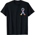 thumbnail image 1 of Autism Awareness Puzzle Ribbon Pocket Shirt Support T-Shirt, 1 of 4
