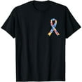 thumbnail image 1 of Autism Awareness Puzzle Ribbon Pocket Shirt Support T-Shirt, 1 of 4