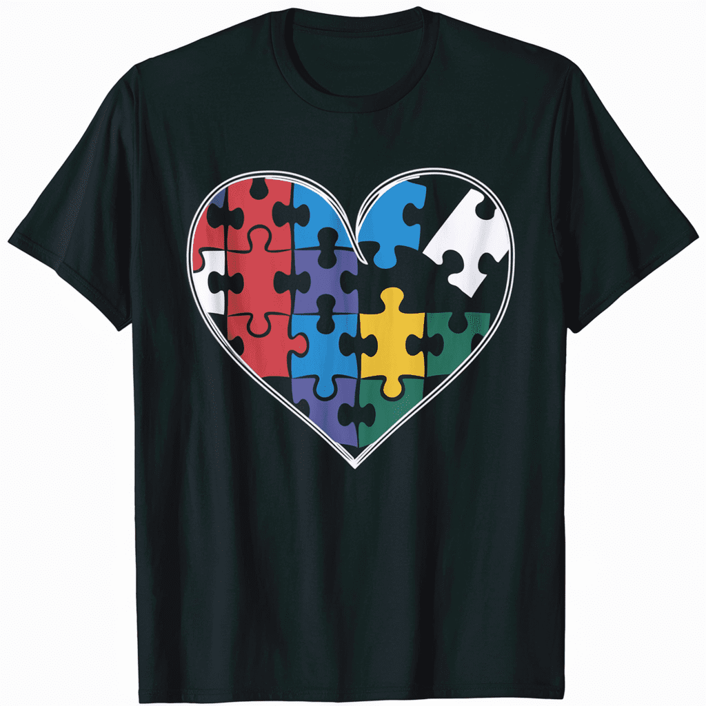 Autism Awareness Puzzle Ribbon Support Understanding Tee