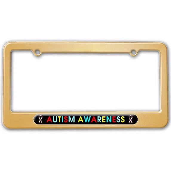 Autism Awareness - Puzzle Ribbons License Plate Frame