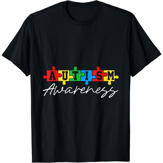 Autism Awareness Puzzle T-Shirt April Blue Autism T-Shirt