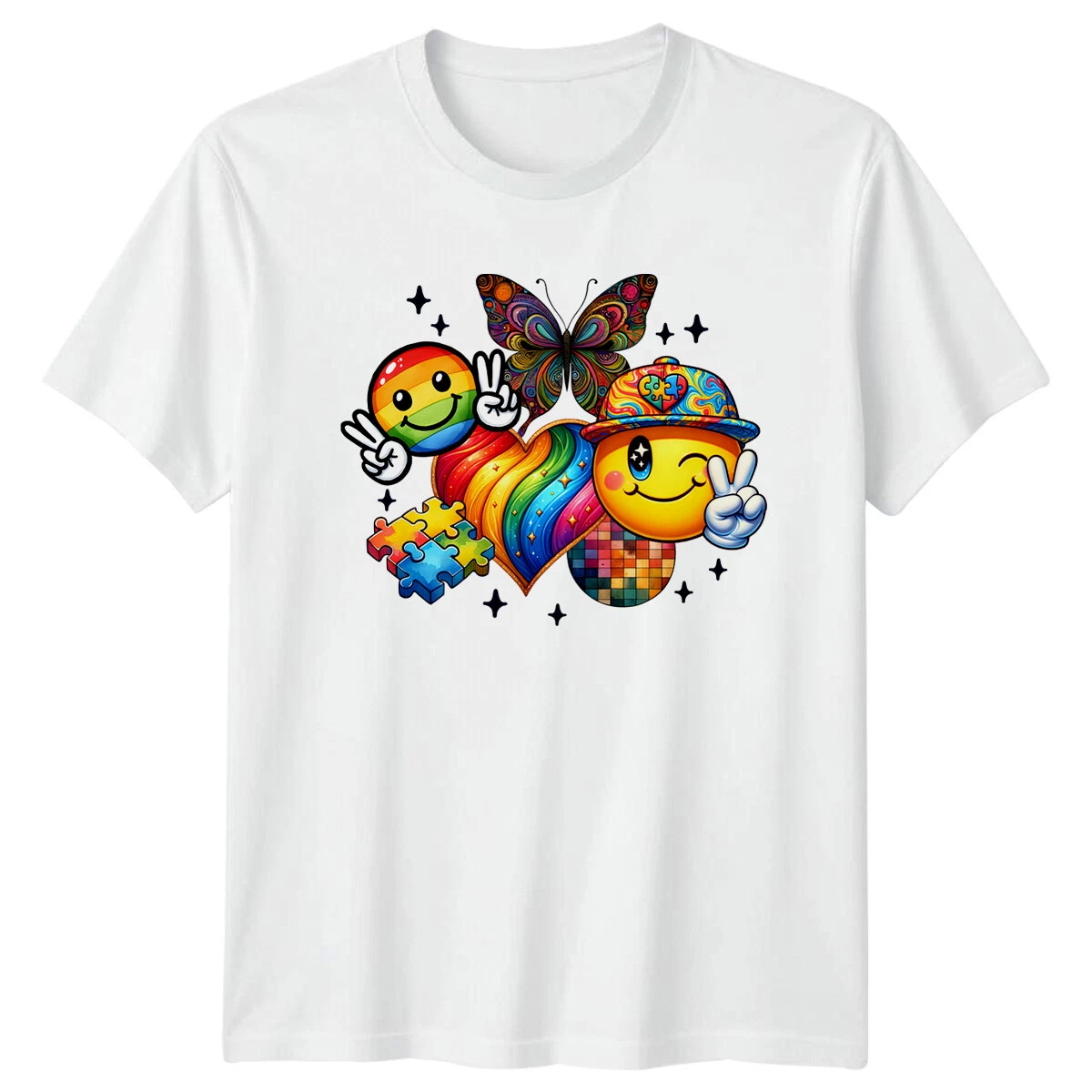 Autism Awareness Rainbow Emoji Butterfly Peace Sign T Shirt Walmart autism-awareness-rainbow-emoji-butterfly-peace-sign-t-shirt-walmart