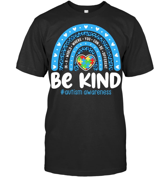 Autism Awareness Rainbow In April We Wear Blue Ribbon Autism Autism T