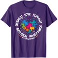 thumbnail image 1 of Autism Awareness Respect Love Support Blue Autism Unisex T-Shirt for Men Women Kids Toddler,Purple Color,Size YS, 1 of 5