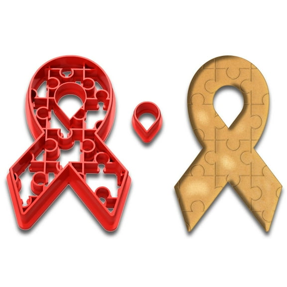 Autism Awareness Ribbon Cookie Cutter (4.5x2.75") - Symbol of Support