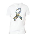 thumbnail image 1 of Autism Awareness Ribbon Mens Short-Sleeve T-Shirt - White - Large, 1 of 1