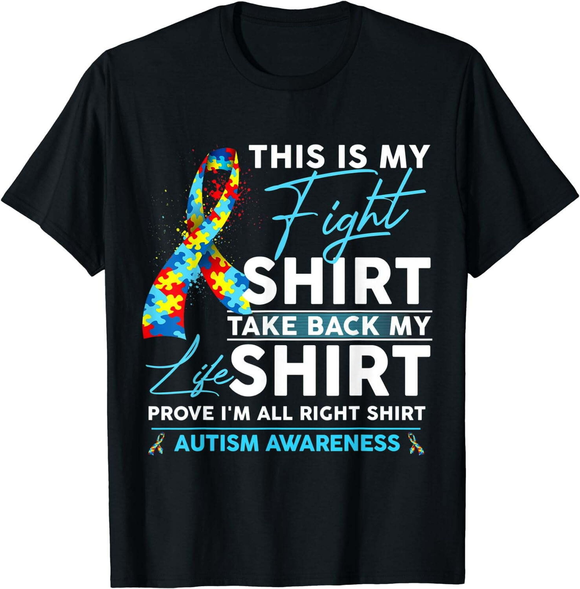 Autism Awareness Ribbon Puzzle TShirt Support the Fight for Autism