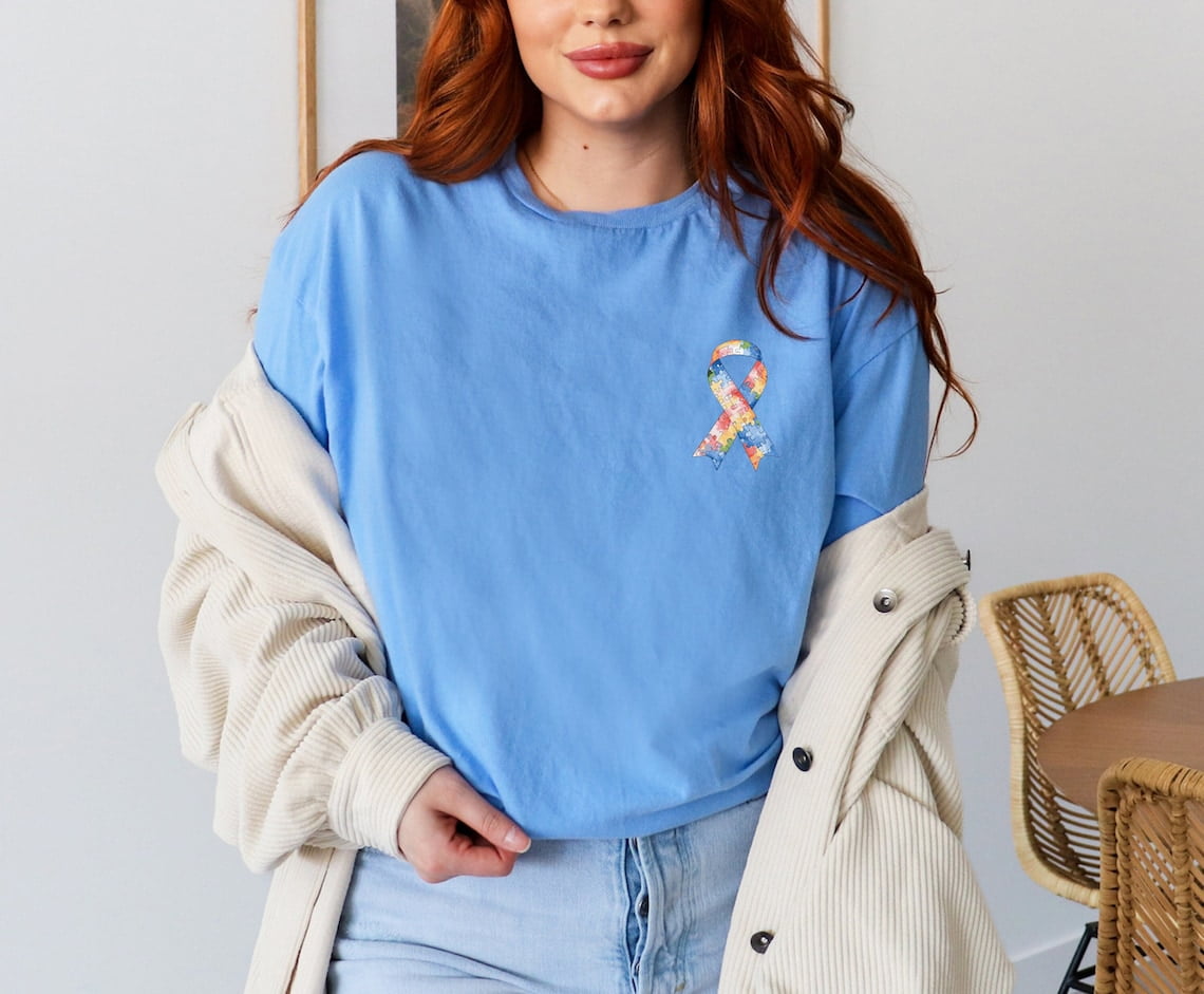 Autism Awareness Ribbon Shirt, Puzzle Piece Autism Symbols, Autism Mom Shirt, Neurodiversity Shirt, Autism Teacher Gift, April 2 Autism Day SWEATSHIRT All Size S-5XL