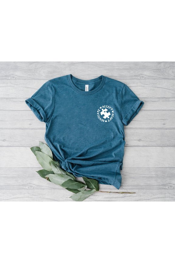 Autism Awareness Shirt, Accept, Adapt, Advocate ,Autism Aware Shirt, Autism Tee, Autism Pe