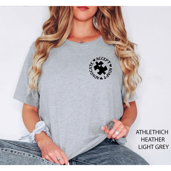 Autism Awareness Shirt, Accept, Adapt, Advocate ,Autism Aware Shirt ...