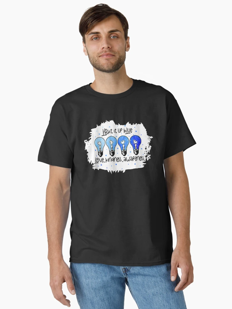 Autism Awareness Shirt Light It Up Blue Rainbow Puzzle Piece Graphic T-Shirt Autism Awareness Month Tee