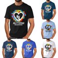 thumbnail image 1 of Autism Awareness Shirt Men: Autism Acceptance T Shirt Autism Support Inspirational Short Sleeve Tee Tops(Black,L), 1 of 5