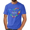thumbnail image 1 of Autism Awareness Shirt Men: Autism Acceptance T Shirt Autism Support Inspirational Short Sleeve Tee Tops(Blue,XL), 1 of 4