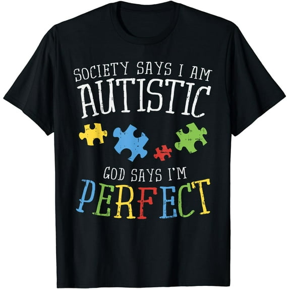 Autism Awareness Shirt Puzzle Ribbon Autistic Society Says T-Shirt