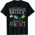 thumbnail image 1 of Autism Awareness Shirt Puzzle Ribbon Autistic Society Says T-Shirt, 1 of 4