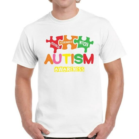 Autism Awareness Shirt for Men - Puzzle Accept Understand Love - Mens Top Graphic Tee