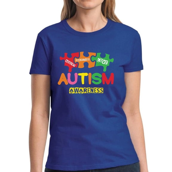 Autism Awareness Shirt for Women Love Puzzle S M L XL 2XL 3XL Graphic Tee