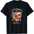 thumbnail image 1 of Autism Awareness Shirts I Love Someone With Autism Womens T-Shirt Black Small, 1 of 5