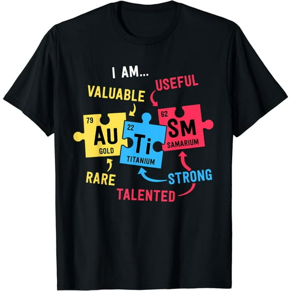 Autism Awareness Shirts Men Boys Periodic Table Elements T-Shirt