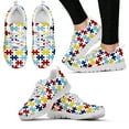 Autism Awareness Shoes Colorful Puzzle Print Comfortable Lace Up Shoes
