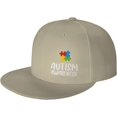 thumbnail image 1 of Autism Awareness Snapback Flatbrim Cap,Adjustable Jeans Caps Adjustable Denim Trucker Peaked Hats Mens/Womens, 1 of 4