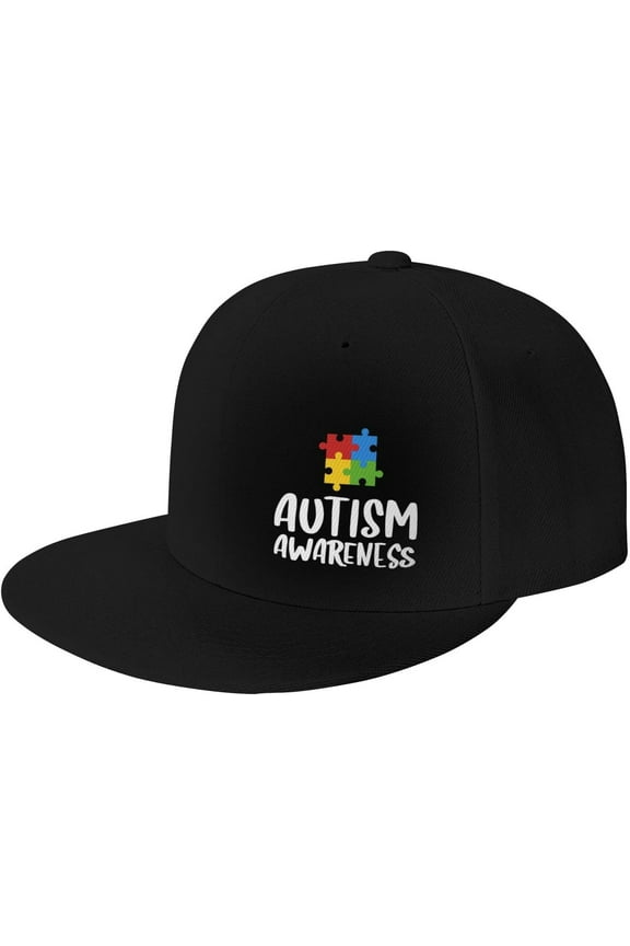 Autism Awareness Snapback Flatbrim Cap,Adjustable Jeans Caps Adjustable Denim Trucker Peaked Hats Mens/Womens