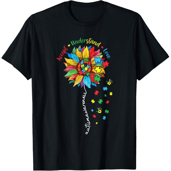 Autism Awareness Sunflower Accept Understand Love T-Shirt