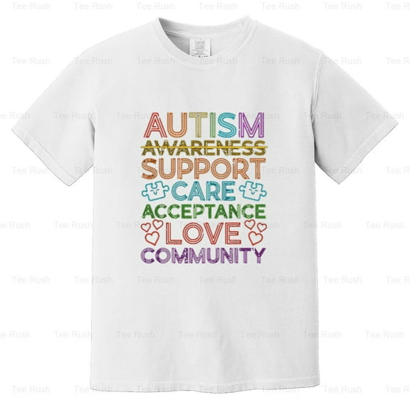 Autism Awareness Support Care Acceptance Funny Gift Puzzle Piece Love, Comfort Color T-Shirt Unisex, up to 4XL