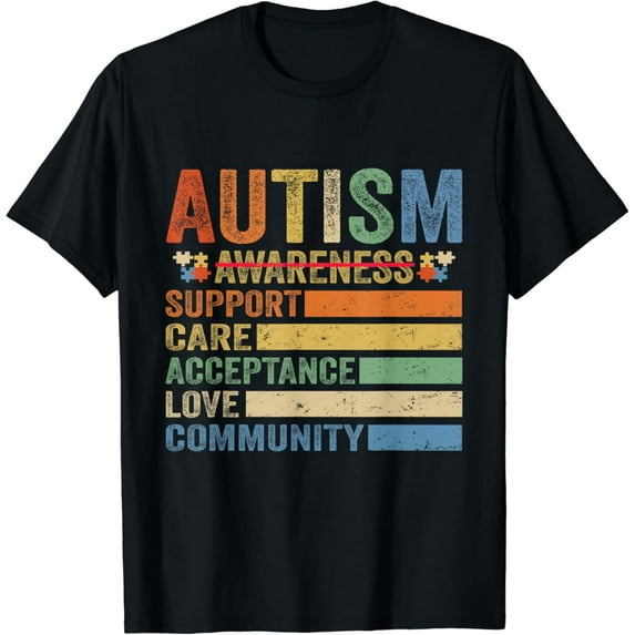 Autism Awareness Support Care Acceptance for women Mom Dad T-Shirt