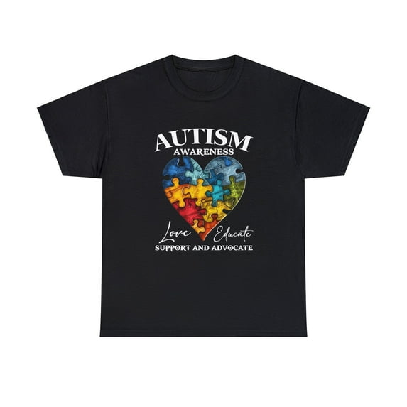 Autism Awareness Support Heart Puzzle Shirt,Love Educate Shirt ID-0226-RSPE