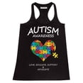thumbnail image 1 of Autism Awareness Support Heart Puzzle Women's Tank Top, L, Black (Multicolor), 1 of 2