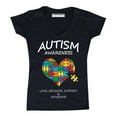 thumbnail image 1 of Autism Awareness Support Heart Puzzle Women's V-neck, L, Black (Multicolor), 1 of 2