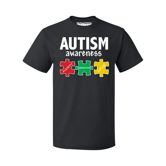 Autism Awareness Support Jigsaw Puzzle Men's T-shirt, M, Black (Multicolor)