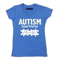 thumbnail image 1 of Autism Awareness Support Jigsaw Puzzle Women's V-neck, XL, Heather Royal Blue, 1 of 2