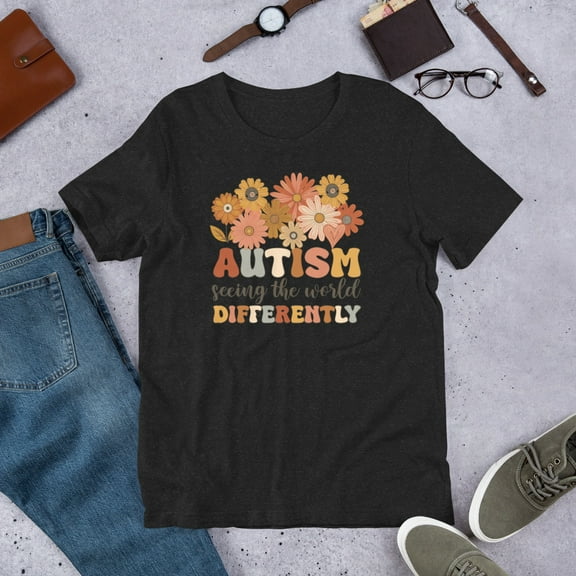Autism Awareness T-Shirt – Support, Love, and Acceptance Puzzle Piece Tee, Neurodiversity Advocacy Shirt, Inclusive Graphic Tee (Black Heather, XS)