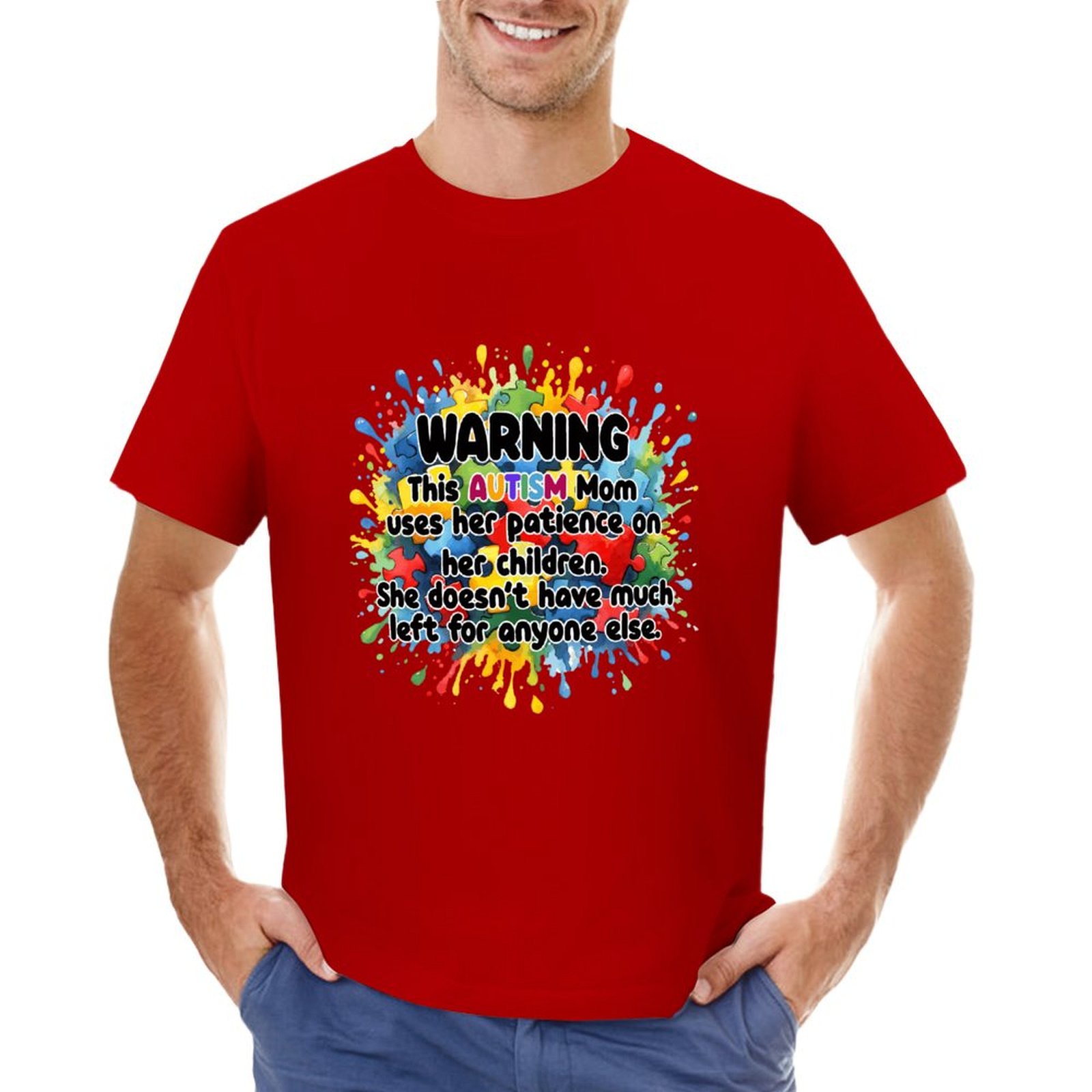 Autism Awareness T-Shirt - Warning This Autism Mom Uses Her Patience on ...