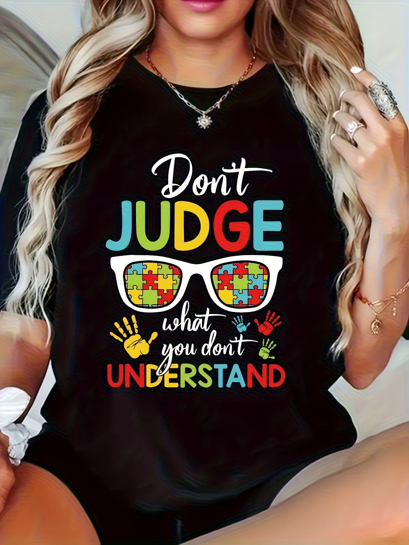Autism Awareness T-Shirt With Don't Judge What You Don't Understand ...