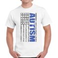 thumbnail image 1 of Autism Awareness T-Shirt for Men American Flag Shirt for Him Graphic Tee White Print, 1 of 2