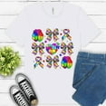 thumbnail image 1 of Autism Awareness Teacher Shirt – Puzzle Ribbon Bow Heart Graphic Tee , White, 2XL, 1 of 6
