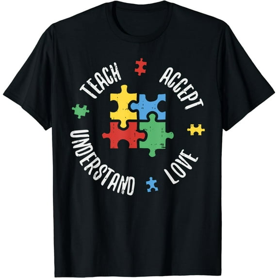 Autism Awareness Teacher Shirt Teach Accept Understand Love T-Shirt
