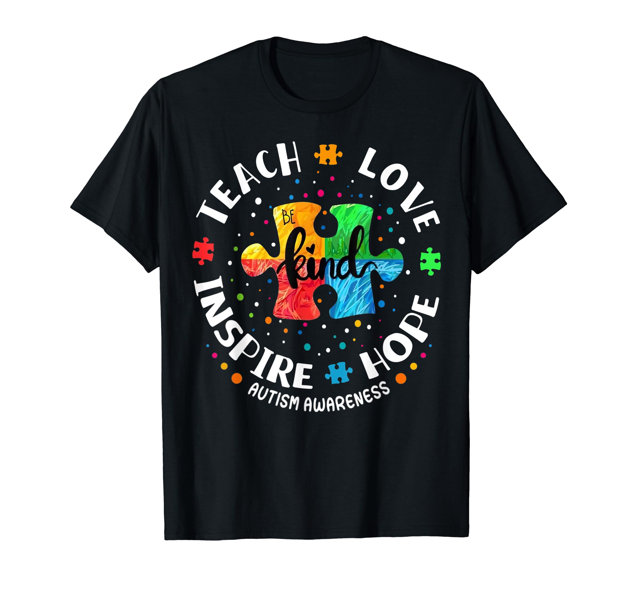 Women's Teacher Life Rainbow Leopard Graphic Tee – 'Teach Love Inspire' Casual Loose T-Shirt - View #8