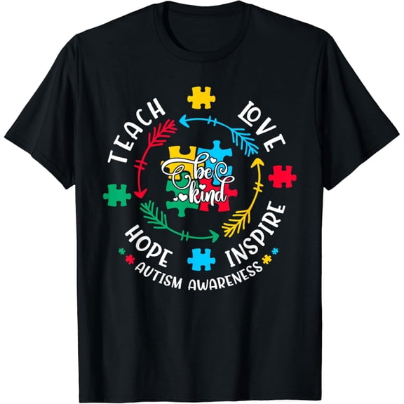 Autism Awareness Teacher Shirt Teach Hope Love Inspire Women T-Shirt