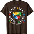 thumbnail image 1 of Autism Awareness Teacher Teach Love Inspire Unisex T-Shirt for Men Women,Dark Chocolate Color,Size 5XL, 1 of 5