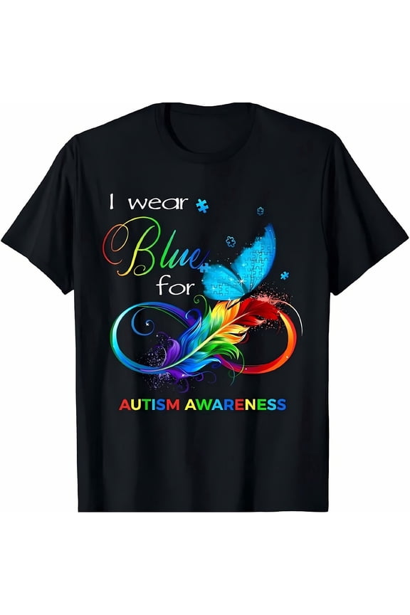 Autism Awareness Tee Blue Butterfly Design For Awareness Month