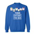 thumbnail image 1 of Autism Awareness Think Outside The Box Crewneck Sweatshirt, XL, Royal, 1 of 2