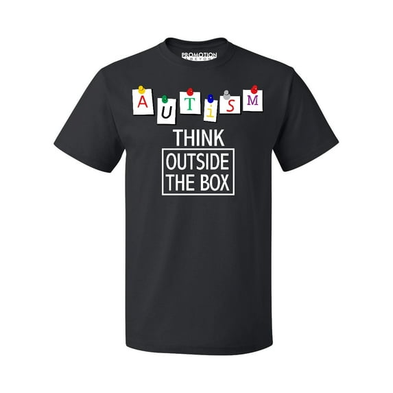 Autism Awareness Think Outside The Box Men's T-shirt, M, Black