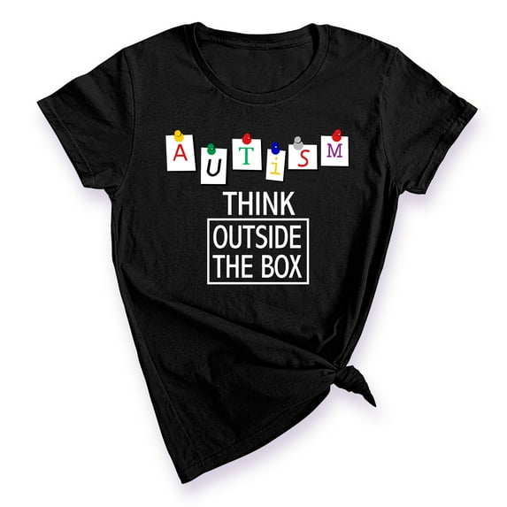 Autism Awareness Think Outside The Box Women's T-shirt, 3XL, Black