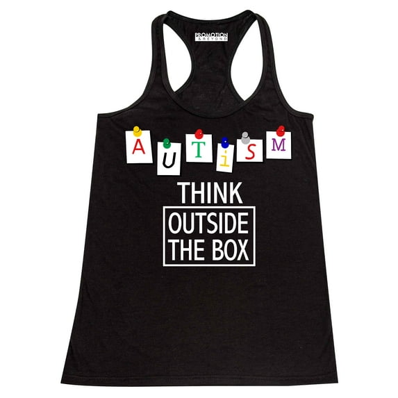 Autism Awareness Think Outside The Box Women's Tank Top, M, Black